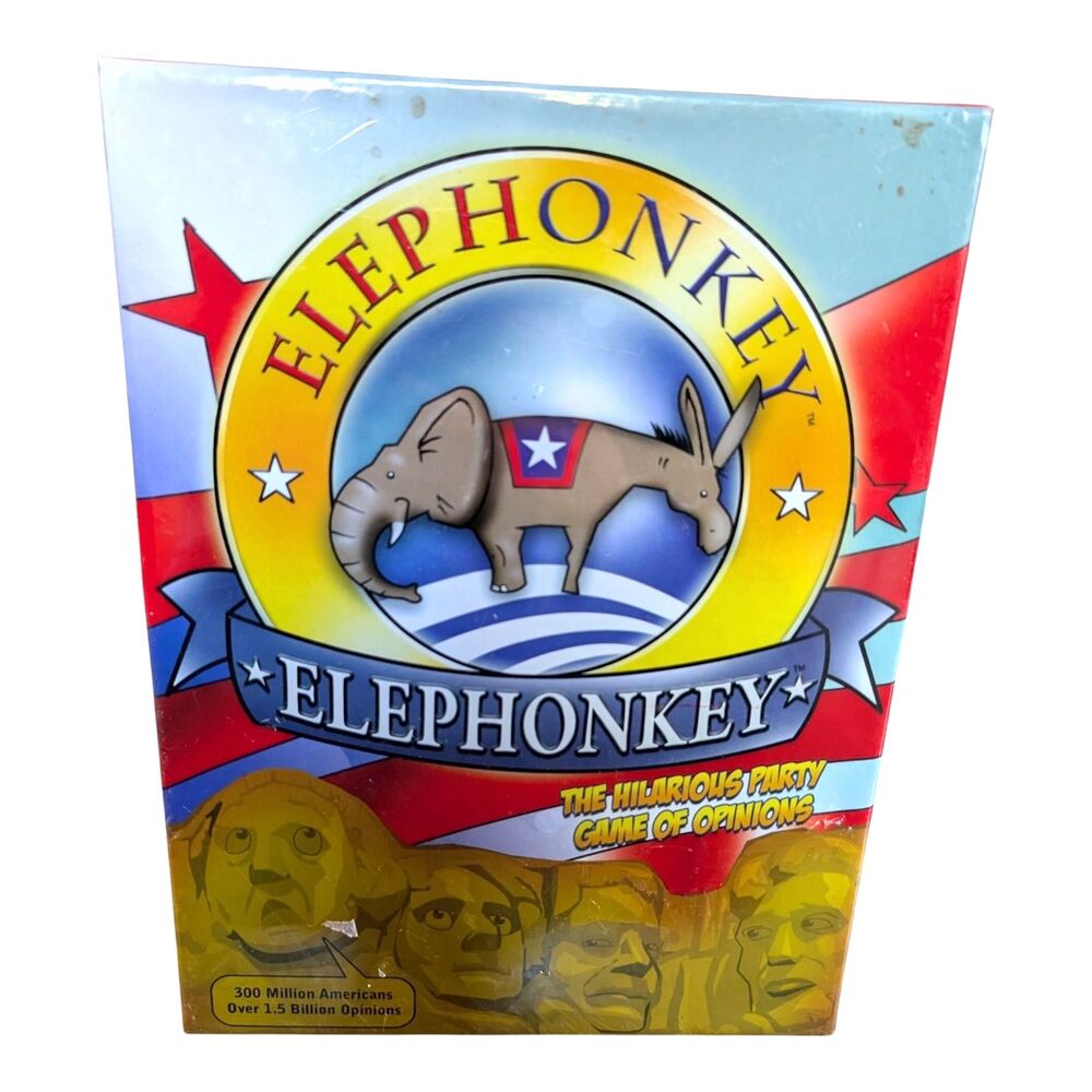 ELEPHONKEY The Hilarious Party Game of Opinion Political Board Game SEALED Rare